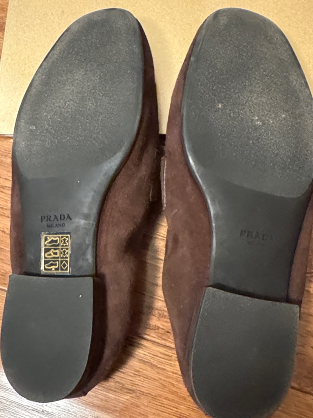 Prada Dark Brown Suede Penny Loafers - Picture 5 of 5